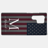 Coque Samsung Galaxy Personnaliser Monogramme American Drapeau Maillage (Verso Horizontal)