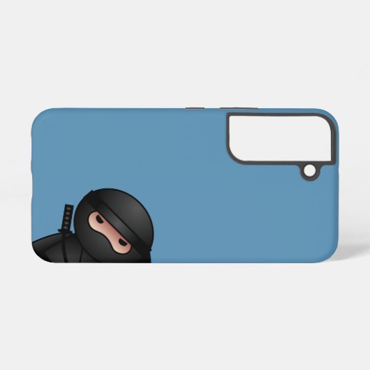 Coque Samsung Galaxy Petit guerrier de Ninja en bleu (Verso Horizontal)