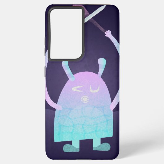 Coque Samsung Galaxy Petit Monstre Bleu (Verso)