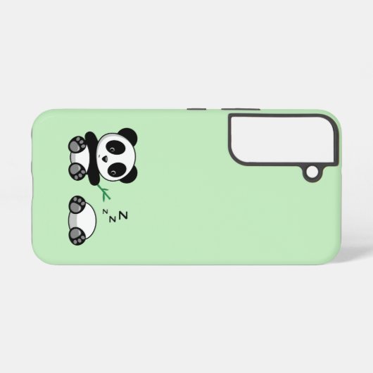 Coque Samsung Galaxy Petites pandas mignonnes sur vert (Verso Horizontal)