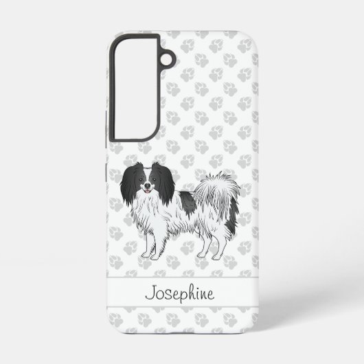 Coque Samsung Galaxy Phalène Avec Détails Noirs Et Nom Personnalisé Sur (Verso)