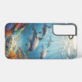 Coque Samsung Galaxy Phone Case with dolphins. (Verso Horizontal)