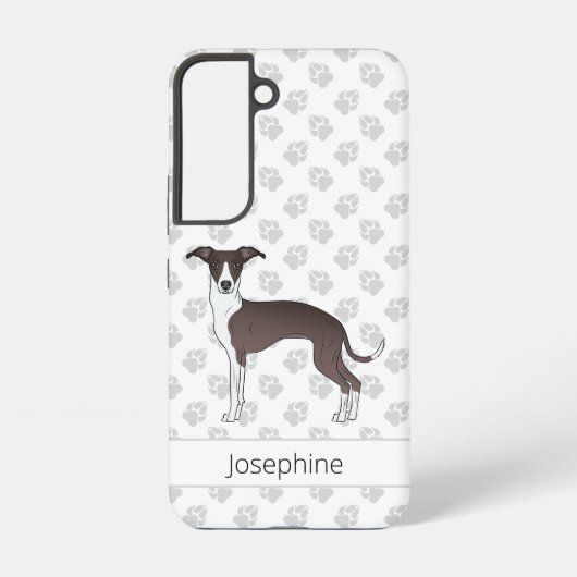 Coque Samsung Galaxy Phoque Et Blanc Italien Greyhound Chien Avec Paws (Verso)