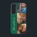 Coque Samsung Galaxy Photo personnalisée Forêt personnalisée Vert<br><div class="desc">Levez votre Samsung Galaxy S22 avec notre photo personnalisée coque vert forêt personnalisé. Ce coque élégant et élégant présente vos souvenirs préférés avec trois emplacements photo personnalisés et un espace pour votre nom. Touche personnalisée : Ajoutez vos photos préférées et votre nom pour un look vraiment unique. Faites de votre...</div>