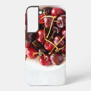Coque Samsung Galaxy Photographie de cerises rouges fraîches dans un bo