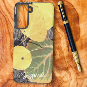 Coque Samsung Galaxy Photographie personnalisée de feuilles d'Aspe rust