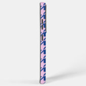 Coque Samsung Galaxy Pied de fond rose+Motif bleu (Côté droit)