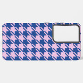 Coque Samsung Galaxy Pied de fond rose+Motif bleu (Verso Horizontal)