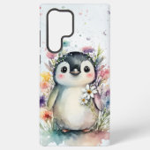 Coque Samsung Galaxy Pingouin d'aquarelle mignonne (Verso)