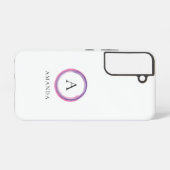 Coque Samsung Galaxy Pink and Purple Monogram Modern (Verso Horizontal)