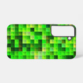 Coque Samsung Galaxy Pixels de jeu vidéo Motif Carré vert (Verso Horizontal)