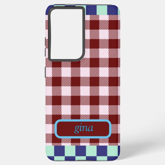 Coque Samsung Galaxy Plaid En vichy personnalisé (Verso)