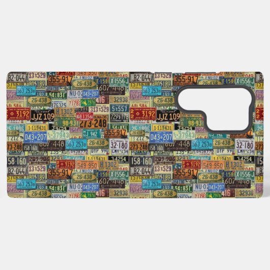 Coque Samsung Galaxy Plaques d'immatriculation vintage (Verso Horizontal)