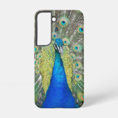 Coque Samsung Galaxy Plumage bleu Peacock (Verso)