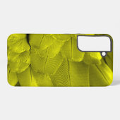 Coque Samsung Galaxy Plumes d'aile d'oiseau jaune motif (Verso Horizontal)