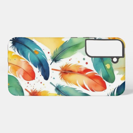 Coque Samsung Galaxy Plumes d'aquarelle design de couverture (Verso Horizontal)