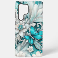 Plumes turquoises Fluffy Blanches