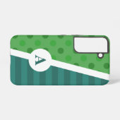 Coque Samsung Galaxy Point Polka bleu et vert et Motif de bande (Verso Horizontal)