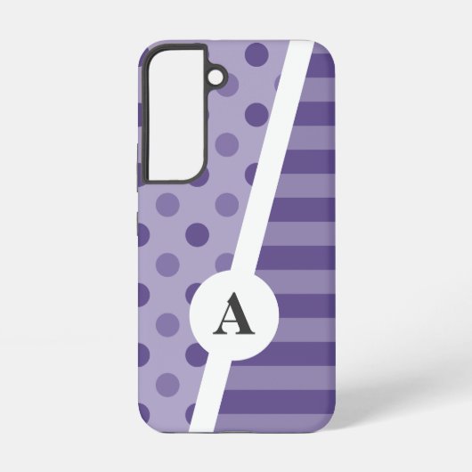 Coque Samsung Galaxy Pointe Polka Ultra Violet et Motif de bande (Verso)