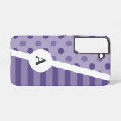 Coque Samsung Galaxy Pointe Polka Ultra Violet et Motif de bande (Verso Horizontal)