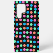 Coque Samsung Galaxy Points Pastel Printemps sur Noir (Verso)