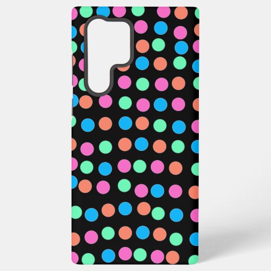 Coque Samsung Galaxy Points Pastel Printemps sur Noir (Verso)