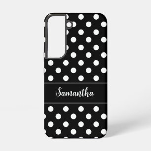 Coque Samsung Galaxy Pois noirs et blancs Preppy Personnalisés