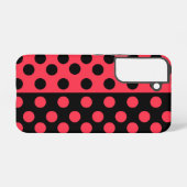 Coque Samsung Galaxy Pois noirs et rouges Samsung Coque Galaxy (Verso Horizontal)