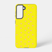 Coque Samsung Galaxy Pois roses sur jaune (Verso)