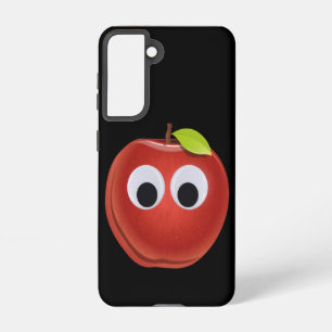 Coque Samsung Galaxy Pomme rouge drôle avec yeux de googly