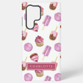 Coque Samsung Galaxy Popsicules et Cupcakes rose (Verso)