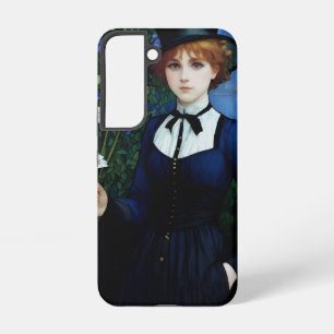 Coque Samsung Galaxy Portrait de fille Pretty Dark Academy de style vin
