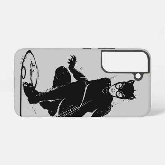 Coque Samsung Galaxy Pose à pinceau en encre Catwoman (Verso Horizontal)