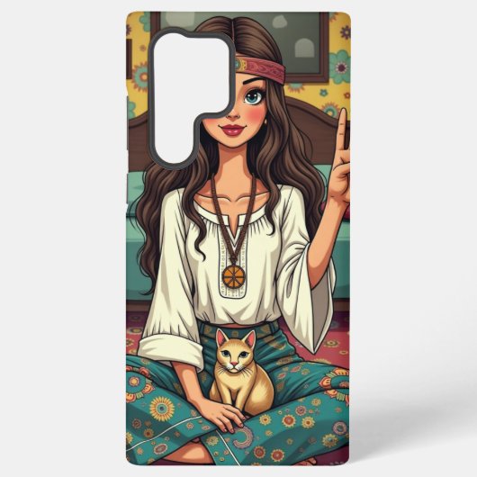 Coque Samsung Galaxy Poule Hippie (Verso)