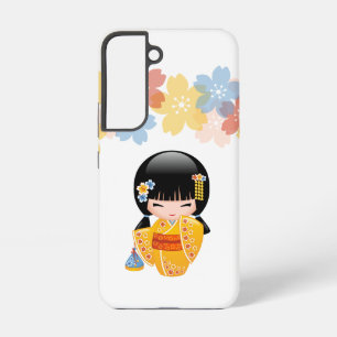 Coque Samsung Galaxy Poupée d'été Kokeshi - Kimono Jaune Geisha Girl