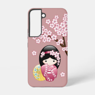 Coque Samsung Galaxy Poupée Kokeshi Printemps - Cute Geisha Japonais en