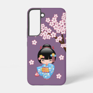 Coque Samsung Galaxy Poupée Maiko Kokeshi - Blue Kimono Geisha Girl