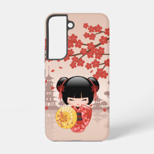 Coque Samsung Galaxy Poupée rouge Sakura Kokeshi - Geisha japonais