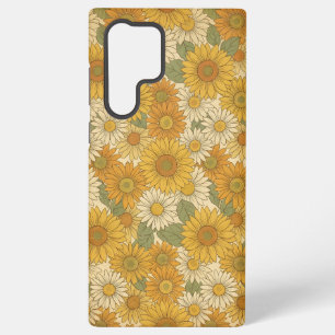 Coque Samsung Galaxy Prairie de Tournesol Doré   Floral Vintage Chaleur