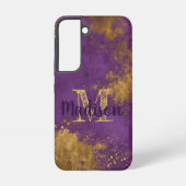 Coque Samsung Galaxy Purple Gold Louisiana State Nom initial (Verso)