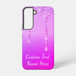 Coque Samsung Galaxy Purple Pink Gold Parties scintillant Drivers Nom d