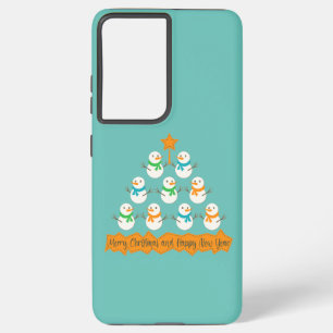 Coque Samsung Galaxy Pyramide des sapins de Noël faite de bonhommes de 