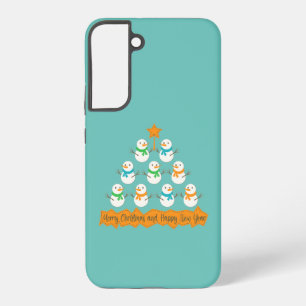 Coque Samsung Galaxy Pyramide des sapins de Noël faite de bonhommes de