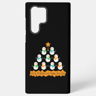 Coque Samsung Galaxy Pyramide des sapins de Noël faite de bonhommes de