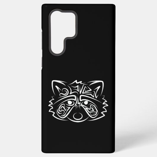 Coque Samsung Galaxy Raccoon tribal noir et blanc (Verso)