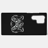 Coque Samsung Galaxy Raccoon tribal noir et blanc (Verso Horizontal)