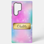 Coque Samsung Galaxy Rainbow Blue et Pink Bokeh (Verso)