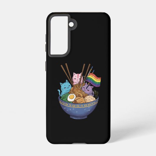 Coque Samsung Galaxy Rainbow Flag Cats Ramen Anime Mois Gay pride LGBT (Verso)