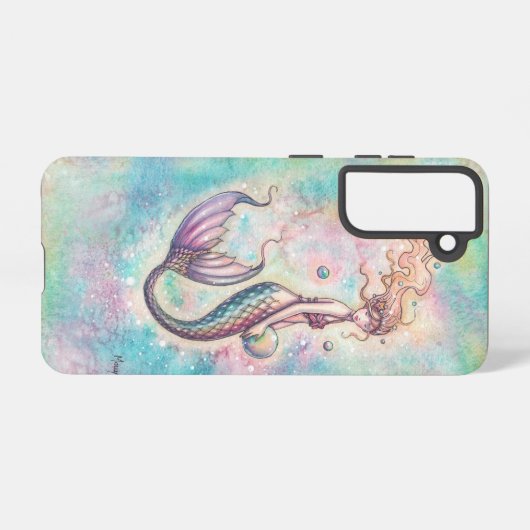 Coque Samsung Galaxy Rainbow Mermaid par Molly Harrison Imaginaire Art (Verso Horizontal)