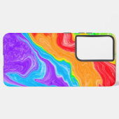 Coque Samsung Galaxy Rainbow Swirl Abstrait Fluid Art (Côté gauche)